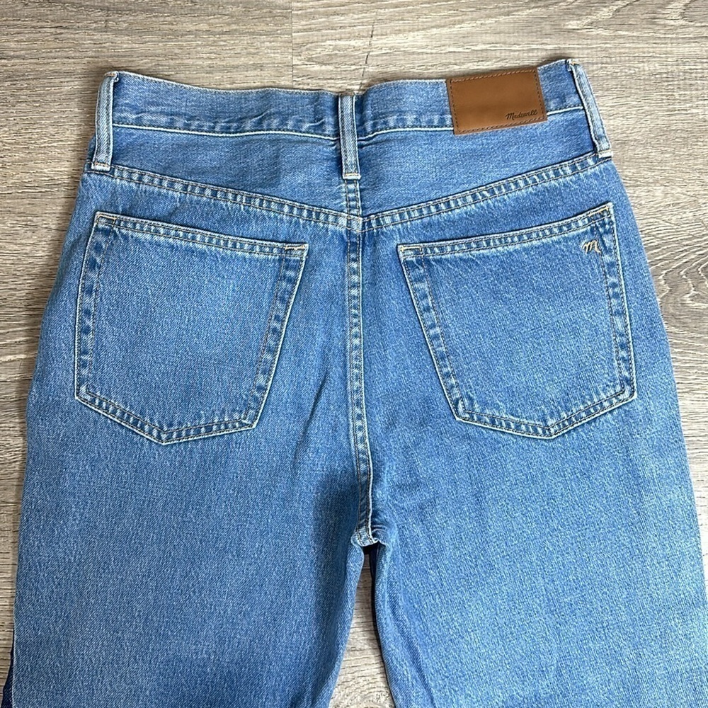 NEW Madewell x ISKO Patchwork Rigid Frayed Flare Jeans Sz 26 - Picture 7 of 13